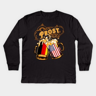 Oktoberfest Wiesn Prost Deutschland - USA Kids Long Sleeve T-Shirt